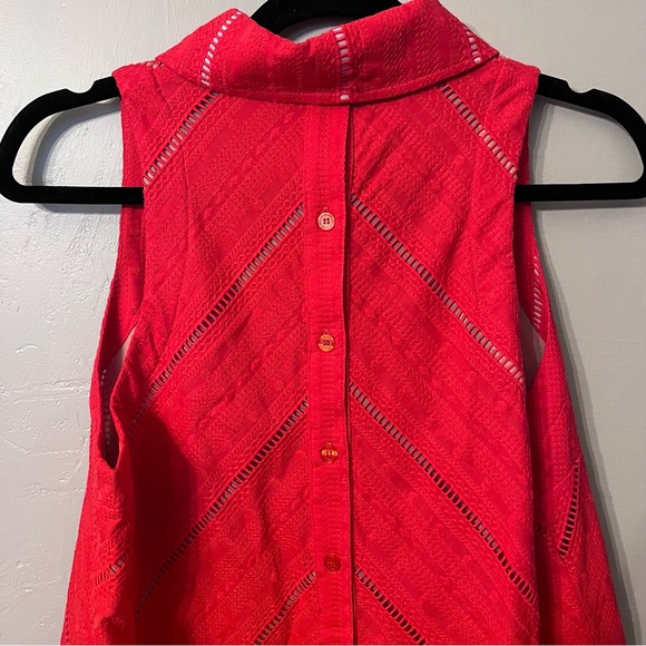 Finley Shelly Eyelet Sleeveless Dress w/ Mesh Slip & Button-Back - Picture 5 of 6